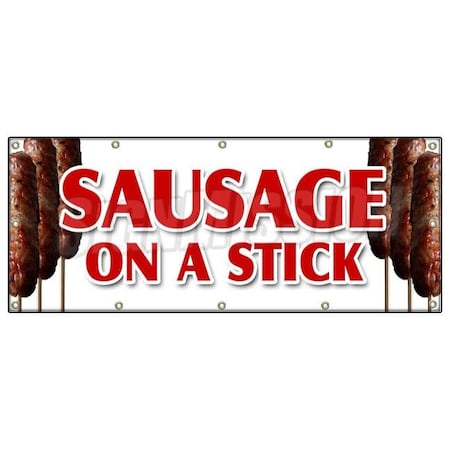 Signmission SAUSAGE ON A STICK BANNER SIGN italian pork homemade snack lunch food B-120 Sausage On A Stick